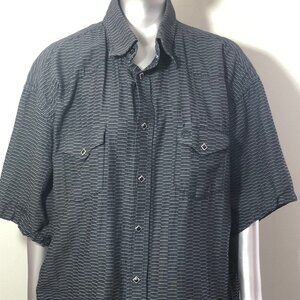 Wrangler George Strait Black Textured Troubadour Button Down Shirt Men Size XL